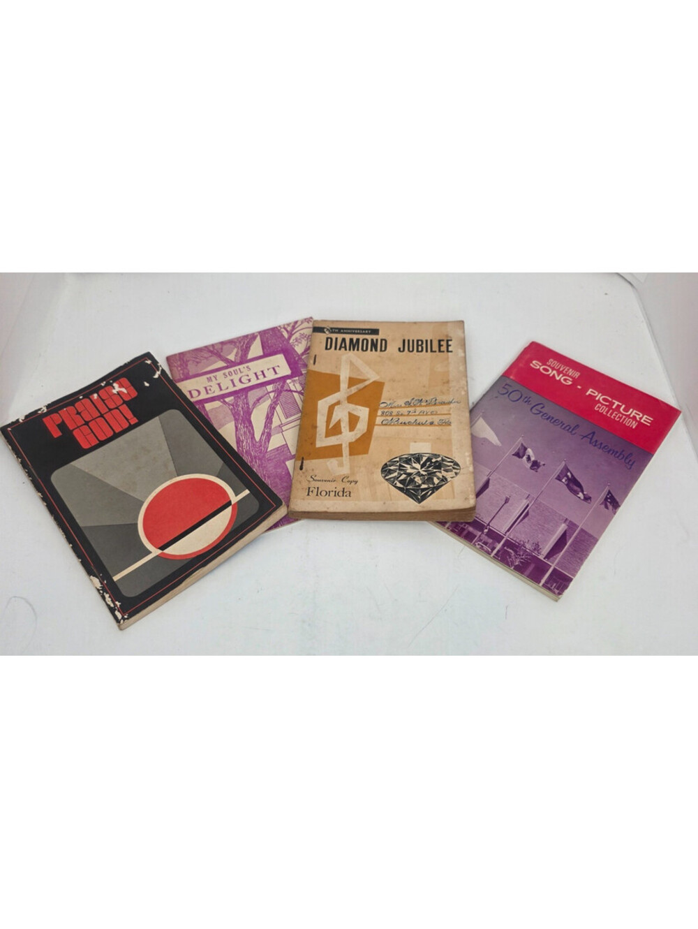 Lot of 4 Vintage 60s, 70s Christian Church Hymnals & Gospel Worship Songbooks